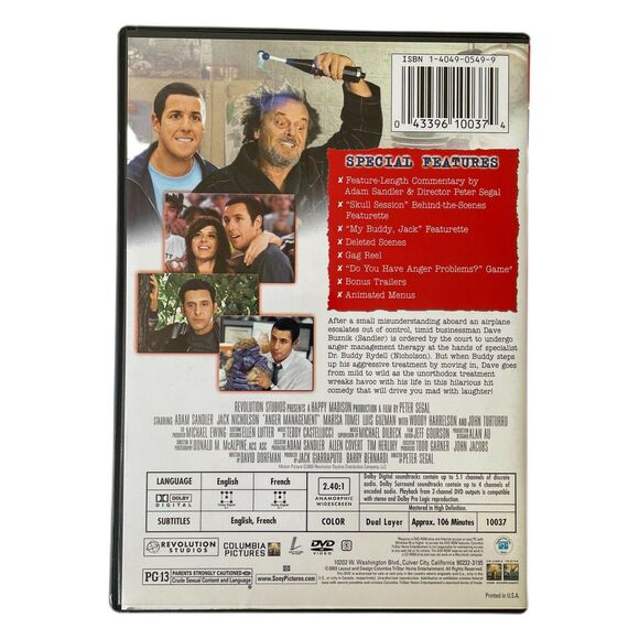 Anger Management (DVD, 2003, Widescreen Special Edition) - Picture 4 of 4